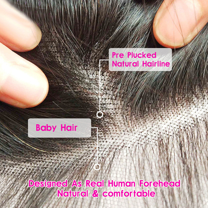 13x6 Deep Wave Curly Lace Frontal No Shedding No Tangle Suitable Dying Colors Pre Plucked Hairline Swiss Lace