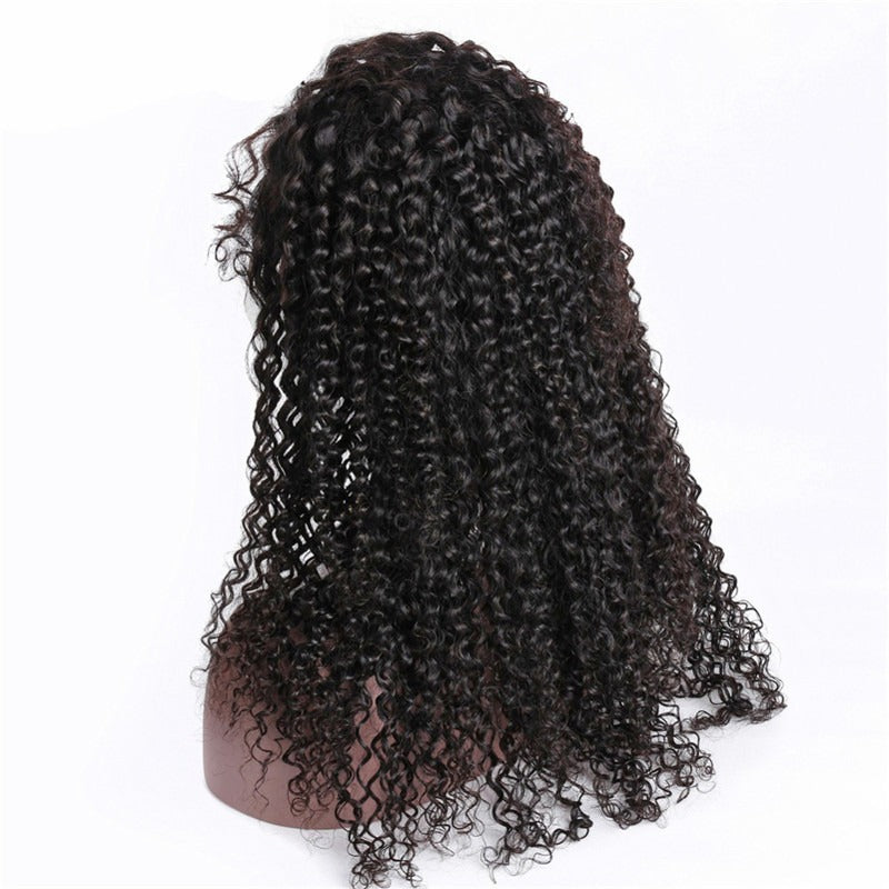 Kinky Curly 360 Lace Front Wig 150% Density Natural Headline Can Be Permed Human Hair Natural Color
