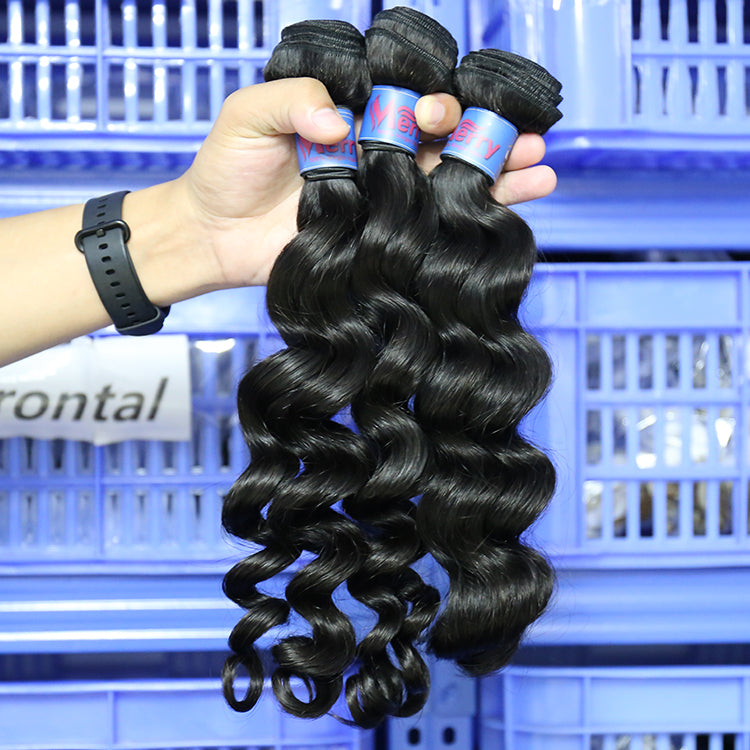 2 Bundles Natural Wave/Wavy Hair Wholesale Human Hair Bundle 100% Unprocessed Virgin