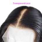 13X6 Inches Natural Black Curly Hair Undetectable Transparent Lace Human Hair Wigs