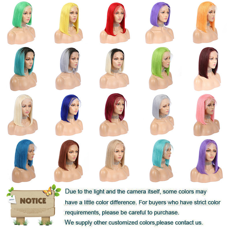 Bob Wig Colorful With Two Colors Lace Front Wig Color Bobs Straight