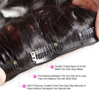 Body Wave Natural Color Human Hair 10PCS Clip In Hair Extentions For Women 10~30 Inch