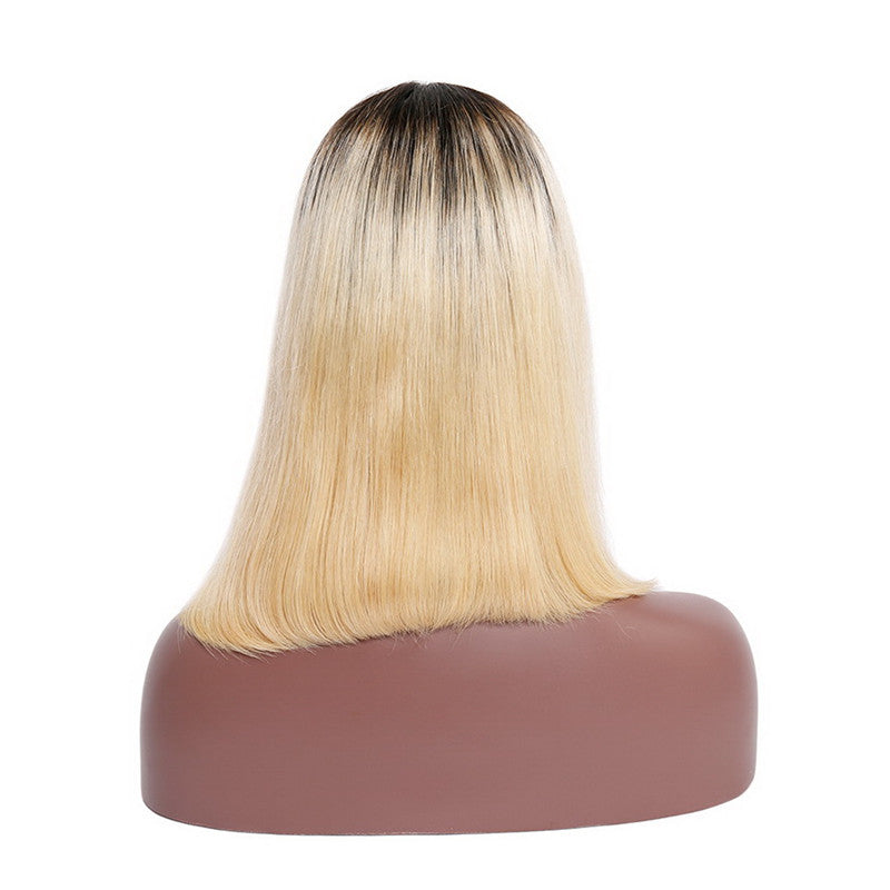 Straight Bob Lace Front Wig 1B/613 Color Wigs 150% Density With Baby Hair Remy Hair Natural Headline Suitable Dying Colors