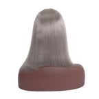 Straight Bob Lace Front Wig Grey Color 150% Density Glueless Swiss Lace Human Hair Pre Plucked Hairline