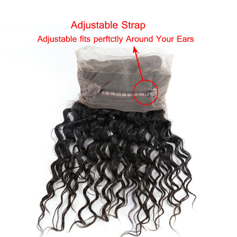 2 Bundles Natural Wave Natural Color Hair With 360 Lace Frontal Wavy Hair