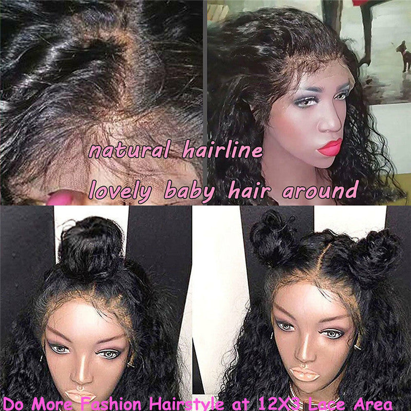 Transparent Lace Wig Glueless Water Wave Lace Front Wigs 150, 180, 300 Density 13x4 Inch Human Hair Wig