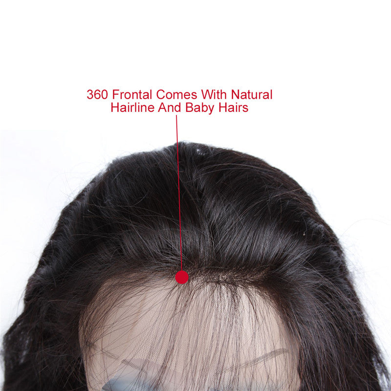 360 Frontal Loose Wave Swiss Lace Natural Headline Pre Plucked Hairline Bleached Knots