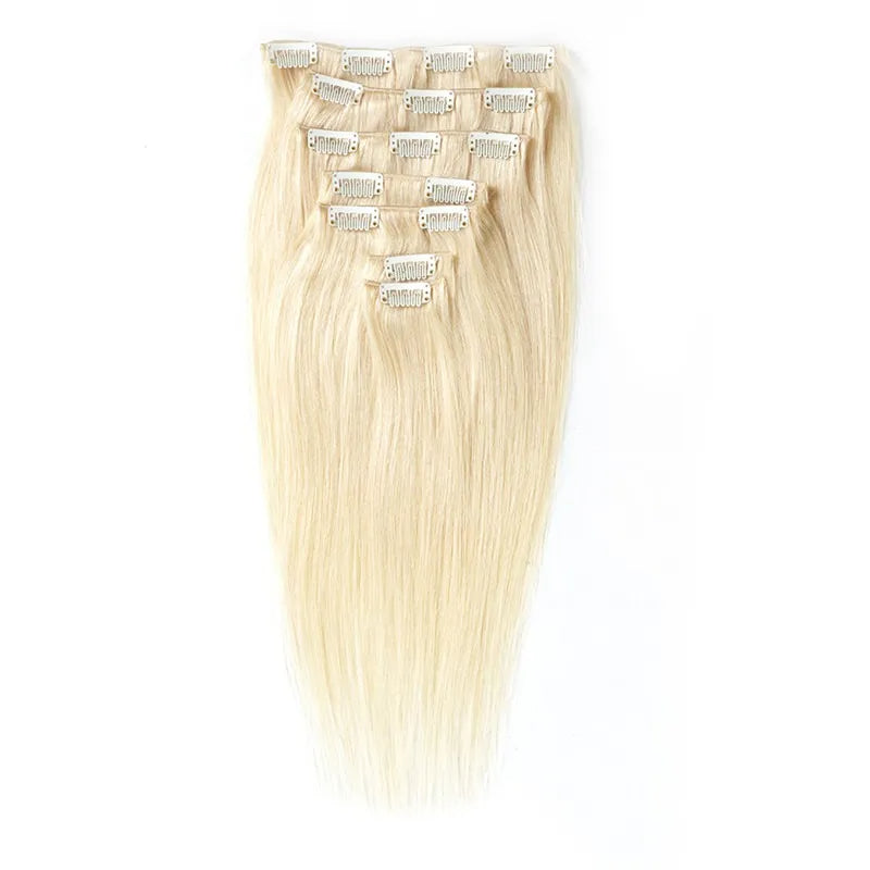 613 Color Straight 120g Human Hair 10PCS Clip In Hair Extentions For Women 10~30 Inch