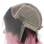 Straight Color Lace Front Wig 1B_Pink Average Size Suitable Dying Colors Natural Headline No Shedding No Tangle
