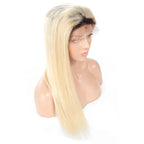 Straight 1B_613 Root Lace Front Wig Remy Hair Average Size Pre Plucked Hairline No Shedding No Tangle
