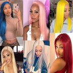 Custom yellow Color Lace Front Wig Natural Headline Remy Hair Natural Color No Chemical Processing