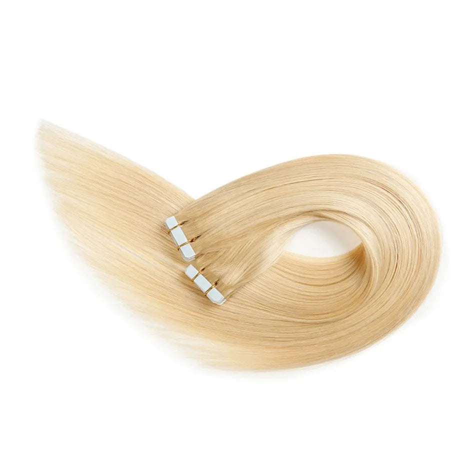 613# 100G Tape In Human Hair Extensions Straight Machine Remy Hair On Adhesives Invisible Tape PU Skin Weft