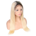 Straight 1B_613 Root Lace Front Wig Remy Hair Average Size Pre Plucked Hairline No Shedding No Tangle