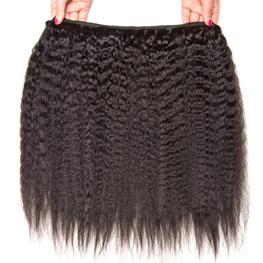 1 Bundle Kinky Straight Hair High Quality Human Natural Color Beauty