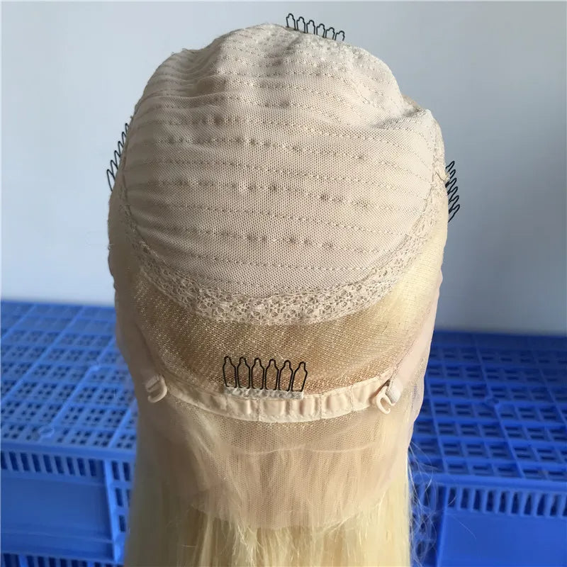 Blonde #613 Color Straight 360 Lace Wig Adjustable Fits Perftecly Around Your Ears Lace Front Wig